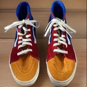 Vans Sk8 Youth Size 7 Suede Color Block Primary Colors High Top Shoes